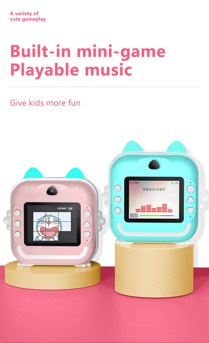 Children 1080P HD Digital Camera Toys Instant Print for Kids Thermal Print Camera